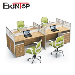 Modern çağrı merkezi modüler 4 kişilik ofis mobilyaları iş istasyonu ofis