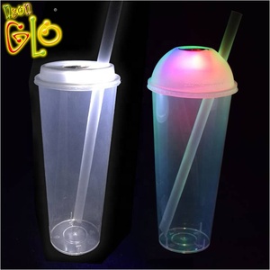 Cá nhân nhựa LED ánh sáng rơm Tumbler tùy chỉnh quảng cáo <span class=keywords><strong>cup</strong></span> Mug với rơm - Product Image 1