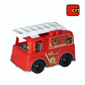 Enfants 15 pcs blocs <span class=keywords><strong>de</strong></span> bande <span class=keywords><strong>dessin</strong></span>ée <span class=keywords><strong>camion</strong></span> <span class=keywords><strong>de</strong></span> pompiers jouet pour gros - Product Image 1
