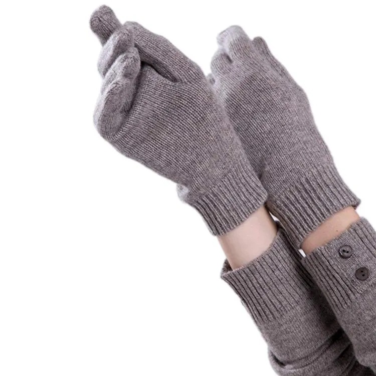 Wholesale Women Wool Cashmere Knit Warm Gloves and Mittens for Winter