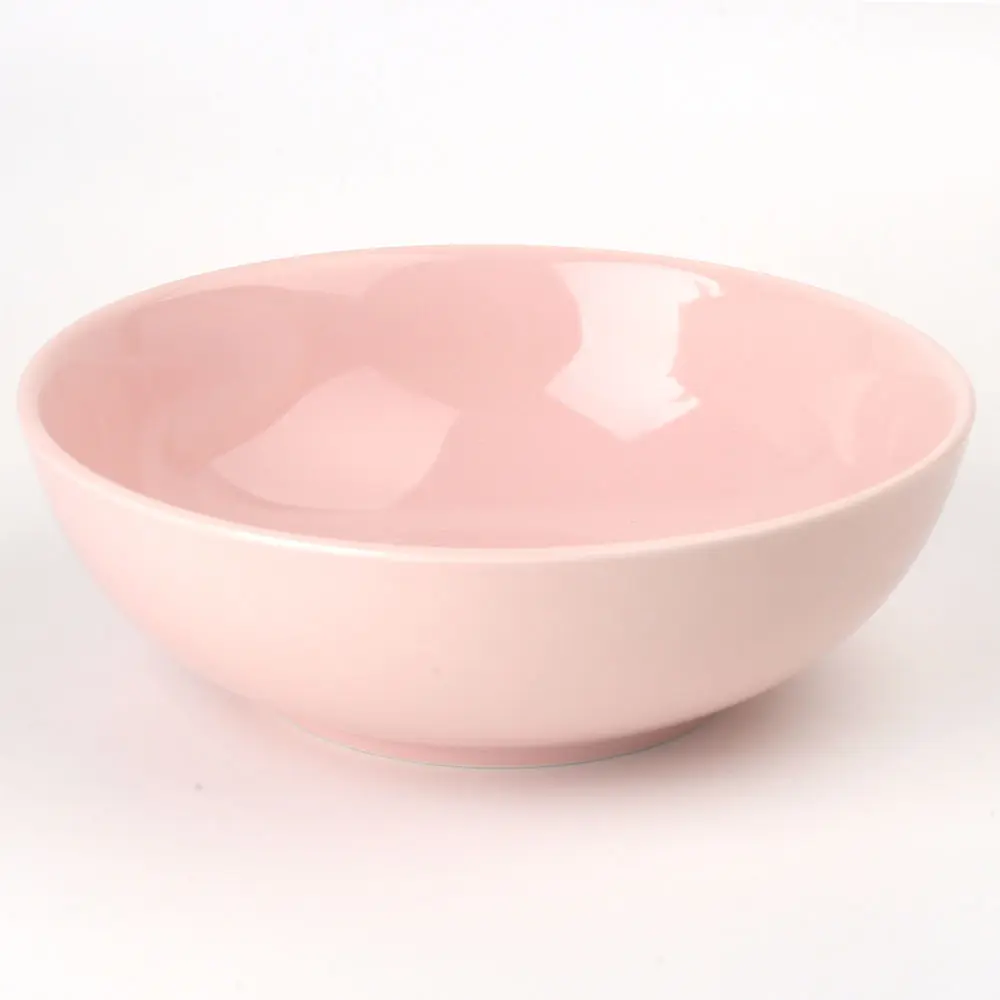 <span class=keywords><strong>7</strong></span> дюймов розовый цвет глянцевая отделка керамической плитки керамические суповые тарелки миски для ресторана