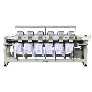 Hot sales 6 heads computerized embroidery for 3D hat shoes t-shirt and flat embroidery machine