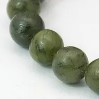 PandaHall Manik-manik Batu Permata Zaitun Bulat Giok Taiwan Alami 6Mm