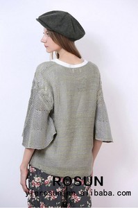 americana de diseño elegante casual suéter manga letrán suéter de la <span class=keywords><strong>mujer</strong></span> - Product Image 6