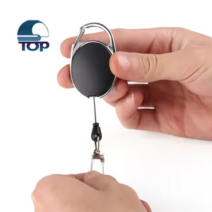 Retractable Key Chain Reel stainless steel cable Fly Fishing Zinger