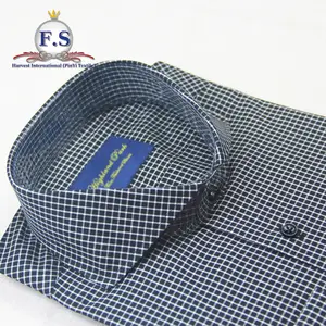 Bespoke mens dress shirts check poplin high end yarn dyed breathable eco-friendly support oem