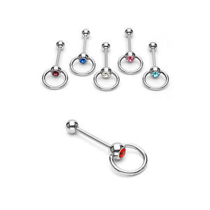 Anelli per Lingua in Titanio G23 con Cristalli, Gioielli per <span class=keywords><strong>Piercing</strong></span> alla Lingua per Ragazze Cool - Product Image 5