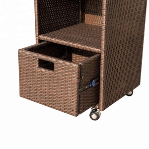 Étagère à <span class=keywords><strong>roulettes</strong></span> en rotin de jardin, armoire de salle de bain, boîtes de <span class=keywords><strong>rangement</strong></span> avec <span class=keywords><strong>roulettes</strong></span> - Product Image 6