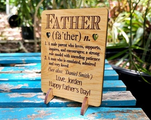 Grazie Papà MI Si È Rivelato Impressionante Legno Biglietto di Auguri Unico Giorno di Compleanno di Legno Del Basamento Del Padre, Grazie, il padre della Sposa Papà - Product Image 6