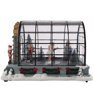 أدى صندوق تشغيل الموسيقى ، هدية ترويجية diy الاكريليك عيد الميلاد منزل مصغر - Product Image 4