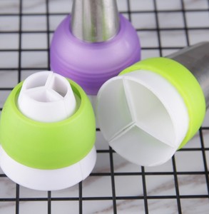 A buon mercato glassa borsetta ugello convertitore per decorazione torta per Cupcake biscotto fondente 3 fori 3 colori - Product Image 3