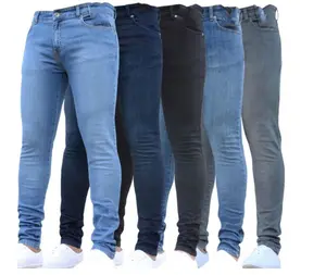 Celana Jeans Kurus Kasual Pria, Bawahan Ramping Kasual Mode Pria