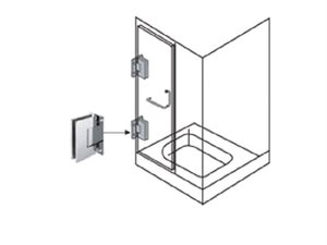 Bisel cuadrado de la venta caliente 90 grados doble baño abrazadera de cristal - Product Image 5