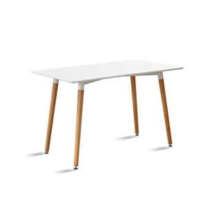 Mesa de <span class=keywords><strong>comedor</strong></span> de las piernas de madera de escritorio del rectángulo sólido del MDF de <span class=keywords><strong>4</strong></span> plazas vendedor caliente - Product Image 4