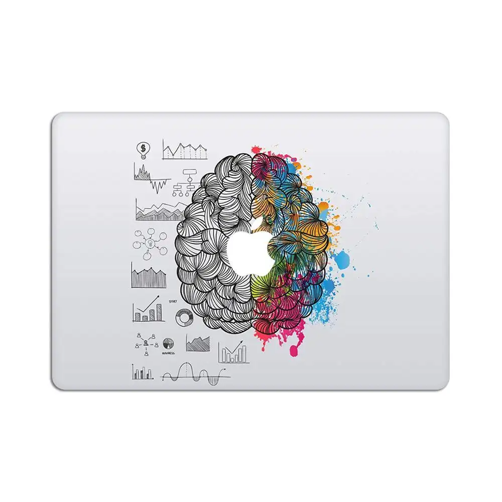 Nach Links und Rechts Gehirn Abnehmbare Vinyl Aufkleber Aufkleber Skin für Apple MacBook Air Pro 11 "12" 13 "15" Mac Retina Laptop