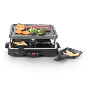 Grills électriques, grill à <span class=keywords><strong>raclette</strong></span>, four électrique domestique, four carré en aluminium moulé PTFE, 800W XJ-7K122, pour <span class=keywords><strong>4</strong></span> <span class=keywords><strong>personnes</strong></span> - Product Image 1