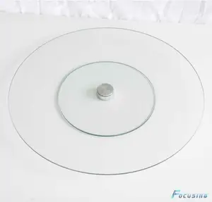 Lazy Susan en verre trempé transparent écologique avec <span class=keywords><strong>pieds</strong></span> rotatifs et accessoires riches en fonctionnalités - Product Image 2