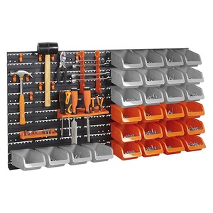 Plastic Wall Mount Storage Bin Folding Organizer Pegboard Wall Cabinets Garage Stackable Storage Bin