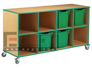 <span class=keywords><strong>Muebles</strong></span> de Preescolar Móvil Grupo de Juego Gabinete Gabinete de Almacenaje de Madera del cabrito - Product Image 1