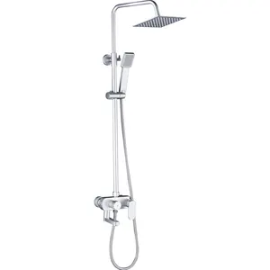 Bath Rian Shower Sets Bathroom Wall Mount Whole Body Space Aluminum Contemporary Bathroom Bathtub Shower Mixer Tap Shower Hand