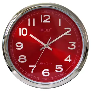 OEM 30cm Plating Frame Red Wall Clocks to Thailand Market