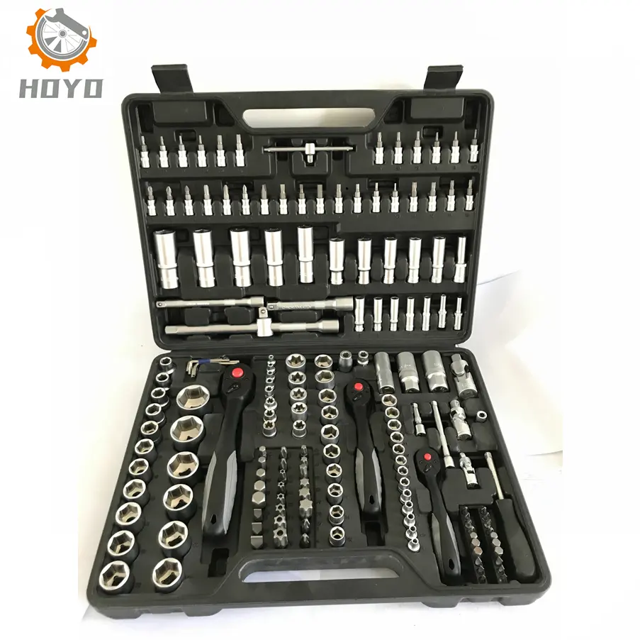 중국 공장 171pc 래칫 세트 도구 키트 1/2 "1/4" 3/8 "소켓 렌치 세트 스크루 드라이버 도구
