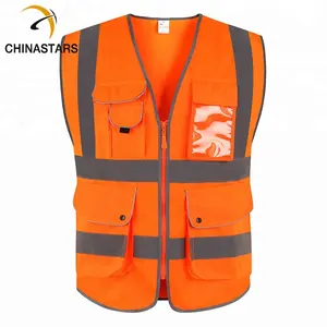 High visibility Workwear Vest Safety Jacket Reflective Gray Safety Vest Class 2