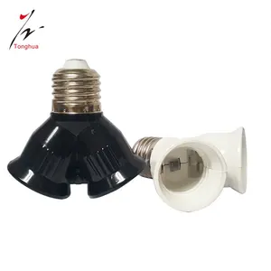 HA CONDOTTO LA Lampadina del Supporto Della Lampada A Prova di Fuoco Materiale E27 per 2 E27 Convertitore di Presa di Conversione Della Lampadina di Base Dual Head E27 Splitter adattatore