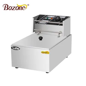 CE Disetujui Top Counter Mesin Deep Fryer 1 Tank 1 Keranjang 6L Deep Fryer Komersial Listrik/Electric Fryer