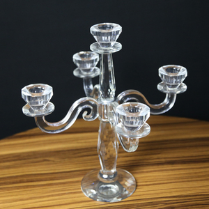 5 armas K9 Crystal Candle holder hermoso cristal candelabros al por mayor LED para la boda - Product Image 2