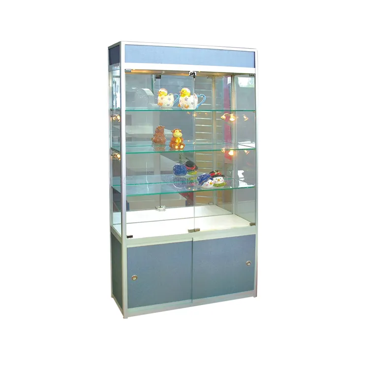 MDF levou armário de exposição de vidro de travamento/modelo de exibição vitrine para venda/salão de beleza armário vitrine
