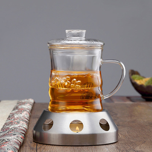 Tasse à thé en verre Borosilicate, forme de <span class=keywords><strong>bambou</strong></span>, avec infuseur, filtre et couvercle, gobelet à eau, vente en gros, ml - Product Image 2