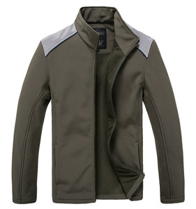 Logo personnalisé polyester spandex chasse en plein air coupe-vent veste zippée hommes hiver thermique polaire Softshell vestes - Product Image 1