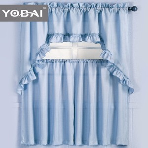 Tenda da <span class=keywords><strong>Cucina</strong></span> in Stile Europeo Economica 100% Poliestere <span class=keywords><strong>con</strong></span> Motivo in Pizzo e Ombreggiatura Completa dalla Cina - Product Image 1