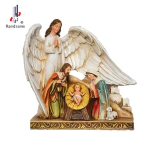 8.5 Inch High Quality Guardian Angel Resin Religious Holy Family Crafts