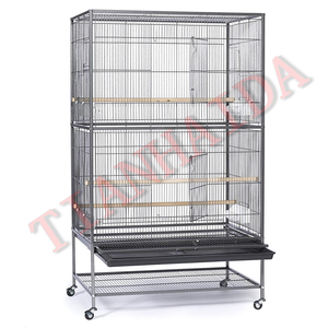Extérieur Fer maison d'oiseau et grand Fer perroquet cage à oiseaux/Fil Métallique Noir Grande Cage À Oiseaux - Product Image 3