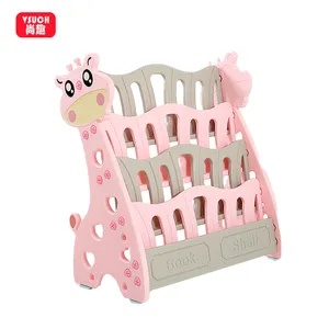 Anti-crack Safe Giraffe Children Kids Furniture Preschool Plastic baby Bookshelf Book Display