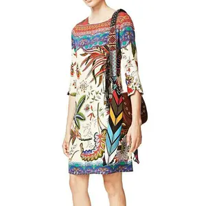 Prezzo Basso di buona Qualità di stampa tribale arancione marrone vestito da occasione - Product Image 1