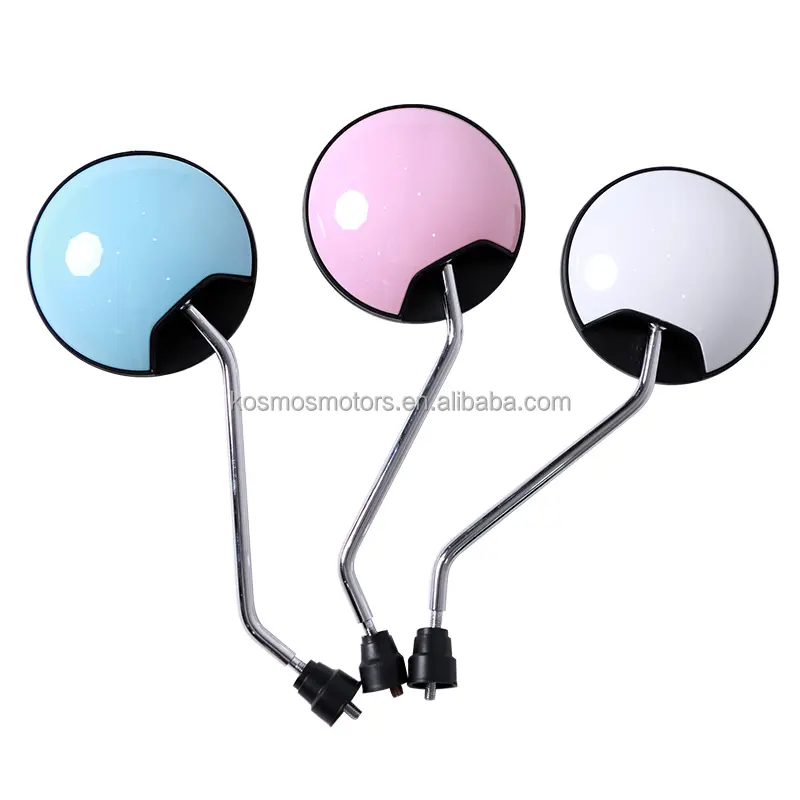 Round bar end rear view side mirror 17-22mm Side convex glass rearview Mirrors For Motorcycle Scooter electric bicycle