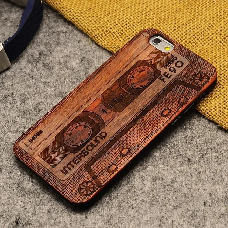 DIY custom wood case laser engraving cell phone case