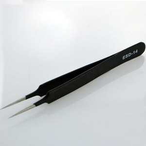 Pinzas ESD para pestañas de acero inoxidable negro ecológicas personalizadas de etiqueta privada para extensión de pestañas y pestañas de volumen - Product Image 5