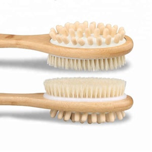 <span class=keywords><strong>Brosse</strong></span> à dos en bois hollandais à double face avec manche long de 35 cm, poils de <span class=keywords><strong>sanglier</strong></span> moyens et beige, pour le massage - Product Image 3