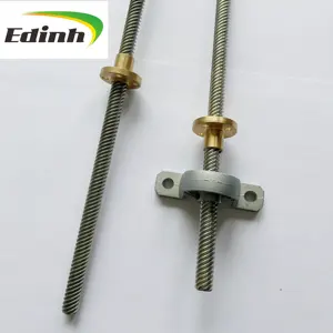 3D Printer Lead Screw Diameter 8ミリメートルScrew Thread 2/4/8ミリメートルLength 150-1200ミリメートルOptional Copperと台形スピンドルネジナット