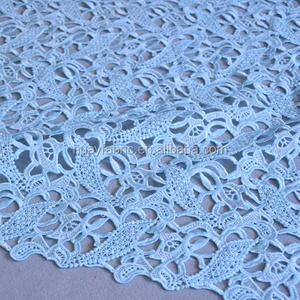 Tissu en dentelle lourde bleu clair, dentelle guipure, dentelle chimique pour robe <span class=keywords><strong>Valentino</strong></span> - Product Image 1