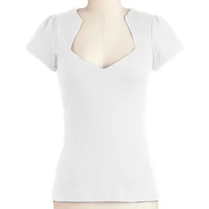 Blusa de corte especial con cuello cuadrado para mujer, blusas elegantes y elegantes de último diseño, color rosa