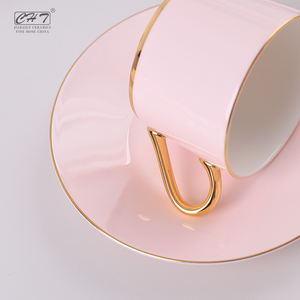 Ensemble de tasses à café décoratives de haute qualité, 10/15 pièces, pour <span class=keywords><strong>petit</strong></span> déjeuner allemand, thé, emballage <span class=keywords><strong>royal</strong></span>, cadeaux en porcelaine, avec bordure en or - Product Image 5