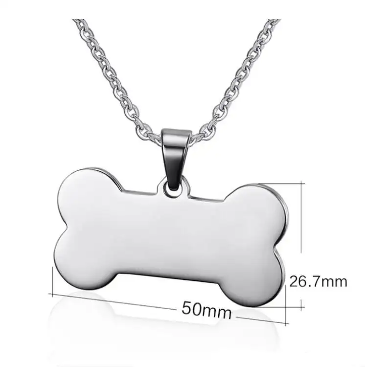 PET Label Sublimation Blanks Dog Tag for Sublimation Wholesale Promotional Custom DIY Bone Shaped Metal Sports Steel Souvenir Cm