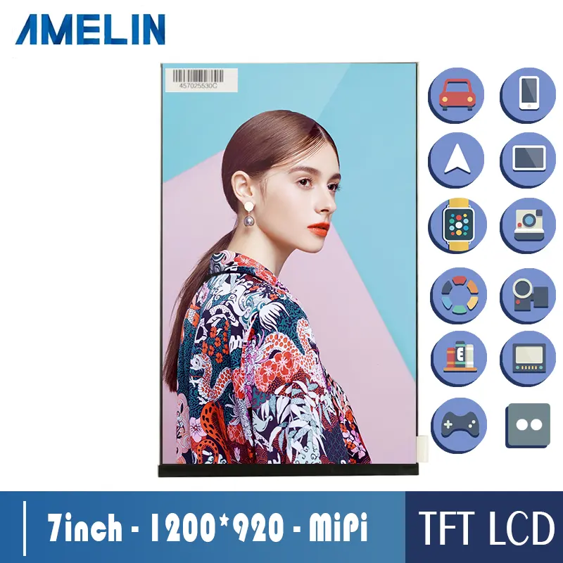 Tela de 7 polegadas 1200*1920 resolução hd mipi, interface ips, módulo lcd raspberry display lcd