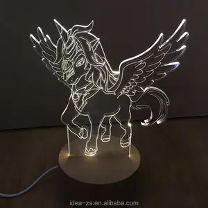 大象恐龙老虎独角兽灯自定义 3D 马 Led 3D 夜台灯