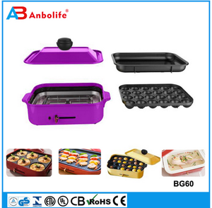 Four à pizza électrique rond multifonctionnel Anbo avec revêtement céramique, barbecue électrique/<span class=keywords><strong>plaque</strong></span> de cuisson électrique/grille avec couvercle - Product Image 6